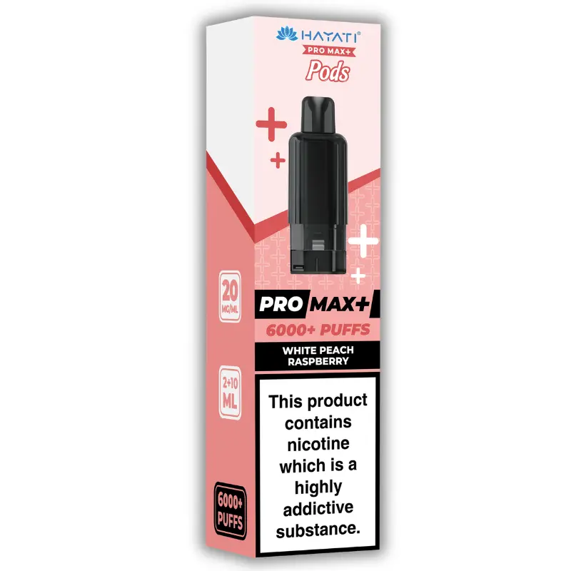 White Peach Raspberry Hayati Pro Max Plus Pods
