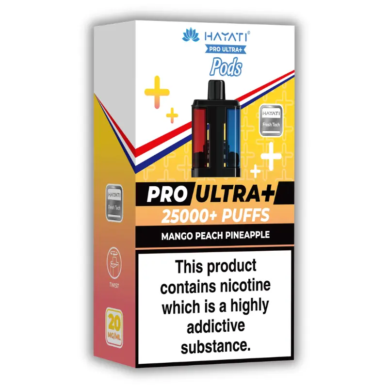 Mango Peach Pineapple Hayati Pro Ultra Plus 25K Pods